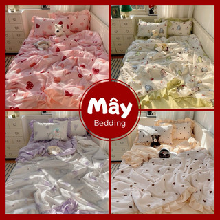 Bộ chăn ga gối Cotton Đũi sợi tre chần bông MÂY BEDDING