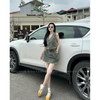 SET VÁY JEAN MÀI KÈM ĐAI CÁ TÍNH 25263