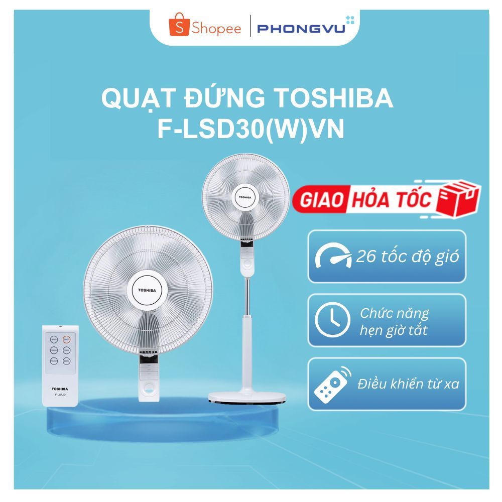 Quạt đứng Toshiba F-LSD30(W)VN DC Inverter cao cấp - Chính hãng bảo hành 12 tháng