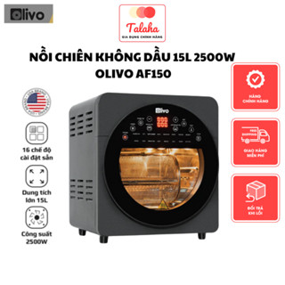 Nồi Chiên không dầu Olivo AF150 lồng xiên quay - 16 Chức Năng Dung Tích 15L 2000W BH 24T chính hãng
