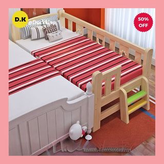 Giường Em Bé 2m, Ghép Cạnh Giường Bố Mẹ, Chất liệu Gỗ Thông