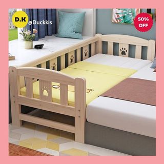 Giường Ngủ Ghép Cạnh Giường Bố Mẹ, Có Thanh Chắn Giường  Size 150*70*40 Gỗ Thông, Dành Cho Bé Từ Sơ Sinh Đến 9 Tuổi
