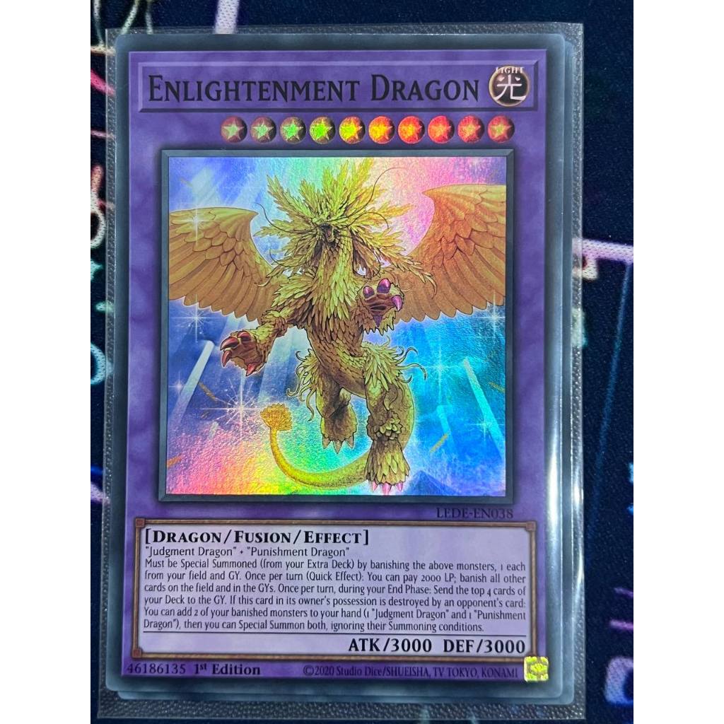 YGO Edison] Thẻ bài Yugioh: UK - Enlightenment Dragon - LEDE-EN038 - Super Rare 1st Edition