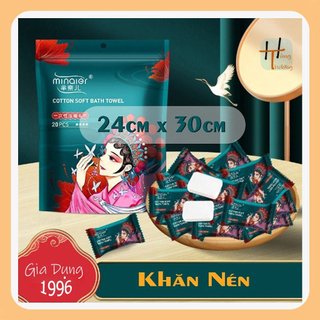 Khăn Mặt Nén,Khăn Nén Hình Chữ Nhật Dạng Viên Kẹo Hàn Quốc Đa Năng, Tiện Lợi - Một Túi 20 Viên