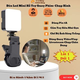 Đèn Mini Cầm Tay Chụp Ảnh QX-F1,Đèn Gắn Kẹp Điện Thoại-Laptop-Máy Ảnh Hỗ Trợ Sáng Selfie-Quay Video Hello-Store
