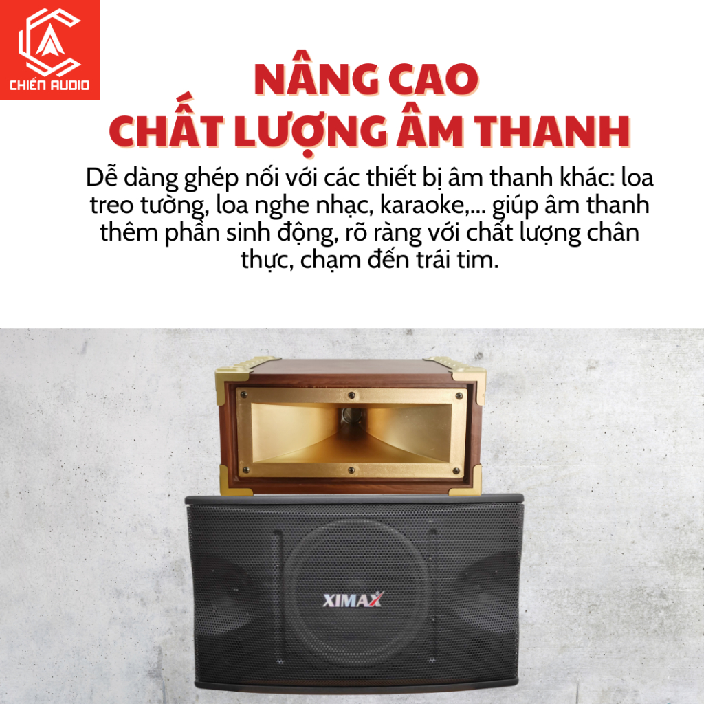 Loa hát karaoke treble rời nghe nhạc JBL, dàn âm thanh loa chép kèn thùng gỗ có phần tần chống cháy K43