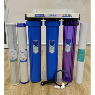 Bộ lọc chặn đầu nguồn 20inch,bộ lọc thô 123 đầu nguồn ,bộ lọc nước sinh hoạt đầu nguồn 3 cấp ren 21 và ren 27