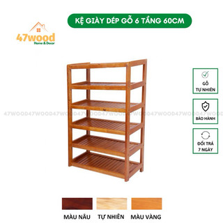 KỆ DÉP GỖ 6 TẦNG 60CM MÀU VÀNG CÁNH GIÁN