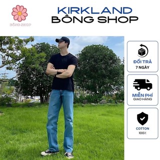 COMBO 02 Áo thun KIRKLAND Unisex Nam Nữ màu ĐEN Trơn, Cổ Tròn, 100% Cotton, Oversize - BÔNG SHOP