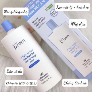 Kem chống nắng make prem dạng sữa fluid blue ray sun 150ml