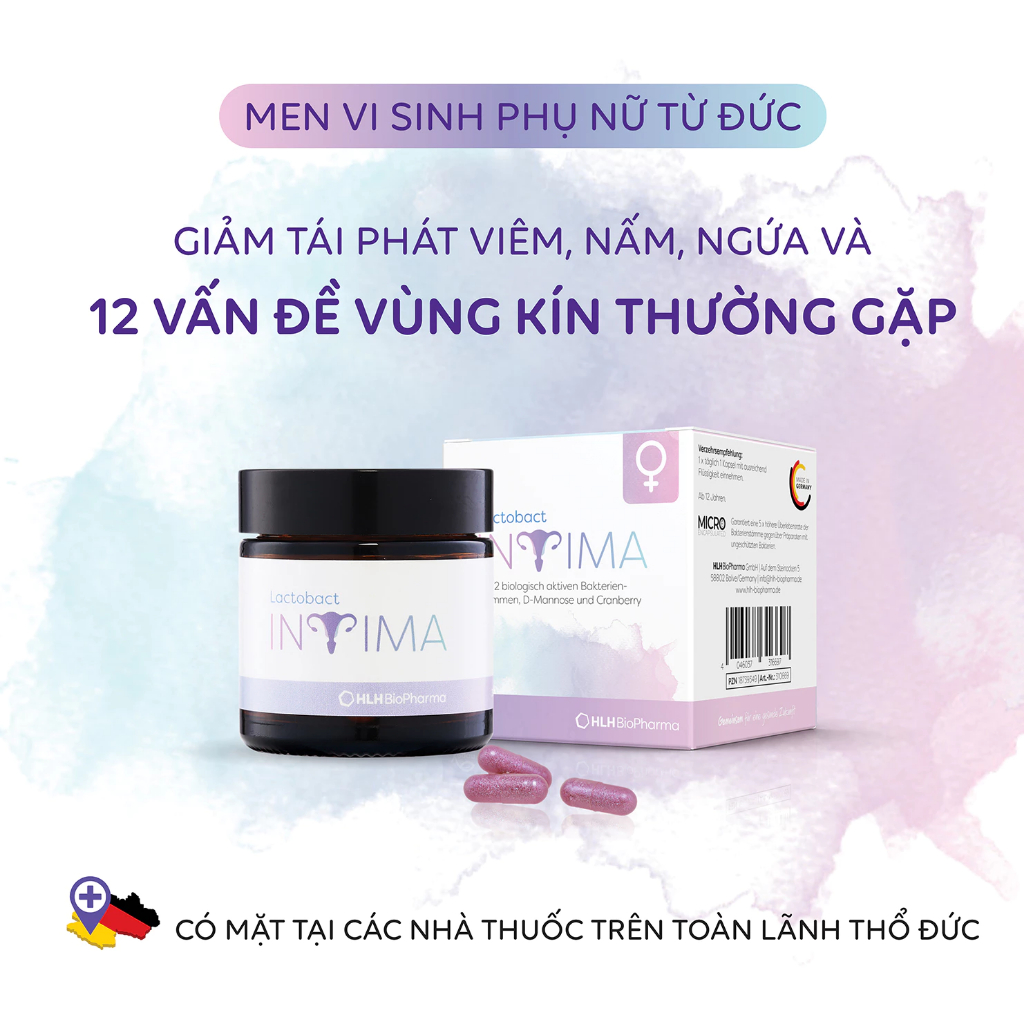 Lactobact Intima - Men vi sinh phụ nữ giảm viêm nhiễm nấm ngứa từ Đức