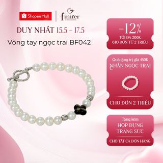 Vòng tay ngọc trai thật, bạc quý kim với thiết kế tinh xảo, thanh lịch - BF042 - Finifer by Hoang Gia Pearl