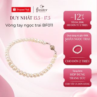 Vòng tay ngọc trai thật, bạc quý kim với thiết kế tinh xảo, thanh lịch - BF011 - Finifer by Hoang Gia Pearl