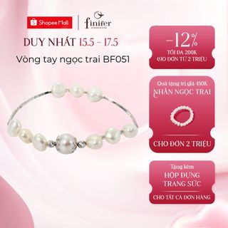 Vòng tay ngọc trai thật, bạc quý kim với thiết kế tinh xảo, thanh lịch - BF051 - Finifer by Hoang Gia Pearl