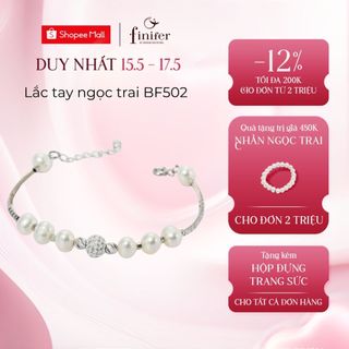 Vòng tay ngọc trai thật, bạc quý kim với thiết kế tinh xảo, thanh lịch - BF052 - Finifer by Hoang Gia Pearl