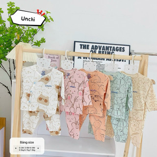Bộ dài tay bé trai bé gái sơ sinh từ 0-9 tháng tuổi chất petit mềm mại thấm hút mồ hôi co dãn 4 chiều
