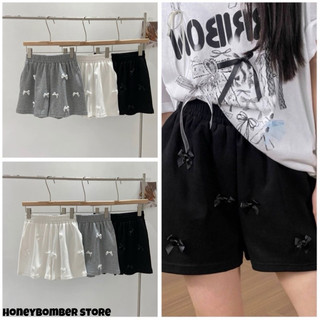Quần Đùi Đính Nơ Dễ Thương 🌸Quần Thun Nữ Form Rộng Cotton Co Dãn🌸