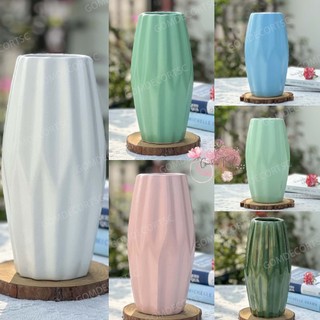 Lọ hoa gốm sứ men pastel dáng bom khía cắm hoa trang trí bàn làm việc - Bát Tràng