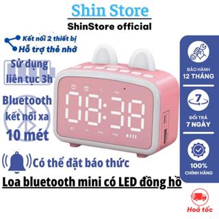 Loa bluetooth tai mèo mini mặt đồng hồ , loa di động tích hợp đèn ngủ và báo thức - SHINSTORE