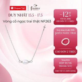 Vòng cổ ngọc trai thật, bạc quý kim với thiết kế tinh xảo, thanh lịch - NF263 - Finifer by Hoang Gia Pearl