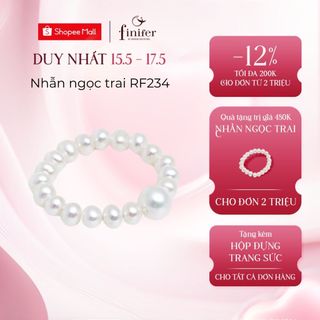 Nhẫn ngọc trai thật, bạc quý kim với thiết kế tinh xảo, thanh lịch - RF234 - Finifer by Hoang Gia Pearl