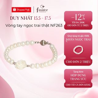 Vòng tay ngọc trai thật, bạc quý kim với thiết kế tinh xảo, thanh lịch - BF266 - Finifer by Hoang Gia Pearl
