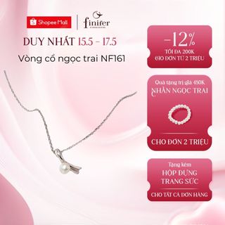 Vòng cổ ngọc trai thật, bạc quý kim với thiết kế tinh xảo, thanh lịch - NF161 - Finifer by Hoang Gia Pearl