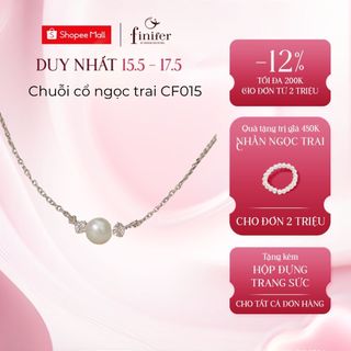 Vòng cổ ngọc trai thật, bạc quý kim với thiết kế tinh xảo, thanh lịch - NF170 - Finifer by Hoang Gia Pearl