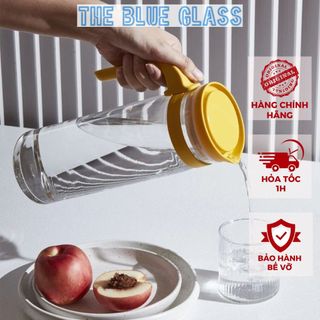 Bình nước thủy tinh nhập khẩu thái lan cao cấp ocean terra 1390ml, bình nước trong suổt năp nhựa nhiều màu - 34901