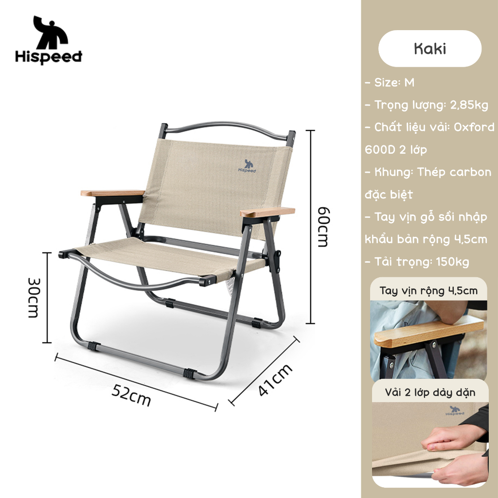 Ghế Cắm trại Dã ngoại Cao Cấp HISPEED ghế picnic câu cá Kermit vải oxford 600D 2 Lớp | BigBuy360 - bigbuy360.vn