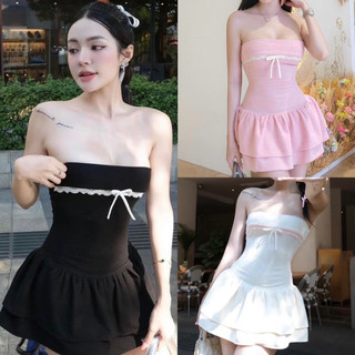 Đầm ống cúp ngực tiểu thư trangclothingg mùa hè đính nơ xinh xắn d129gv5555