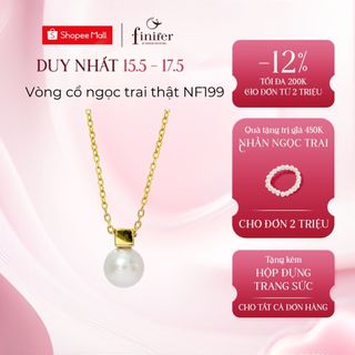 Vòng cổ ngọc trai thật, bạc quý kim với thiết kế tinh xảo, thanh lịch - NF199 - Finifer by Hoang Gia Pearl