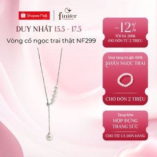 Vòng cổ ngọc trai thật, bạc quý kim với thiết kế tinh xảo, thanh lịch - NF299 - Finifer by Hoang Gia Pearl