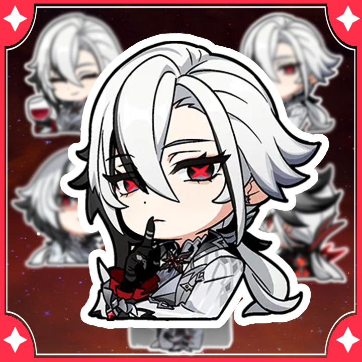 [Genshin Impact] Sticker Arlecchino - Hình dán chibi "Father" ( set 6 hình )