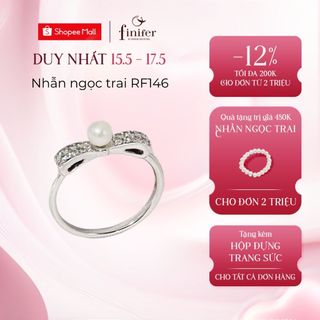 Nhẫn ngọc trai thật, bạc quý kim với thiết kế tinh xảo, thanh lịch - RF146 - Finifer by Hoang Gia Pearl