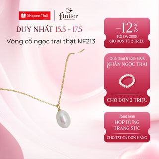 Vòng cổ ngọc trai thật, bạc quý kim với thiết kế tinh xảo, thanh lịch - NF213 - Finifer by Hoang Gia Pearl