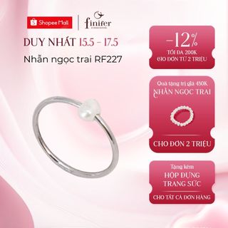 Nhẫn ngọc trai thật, bạc quý kim với thiết kế tinh xảo, thanh lịch - RF227 - Finifer by Hoang Gia Pearl