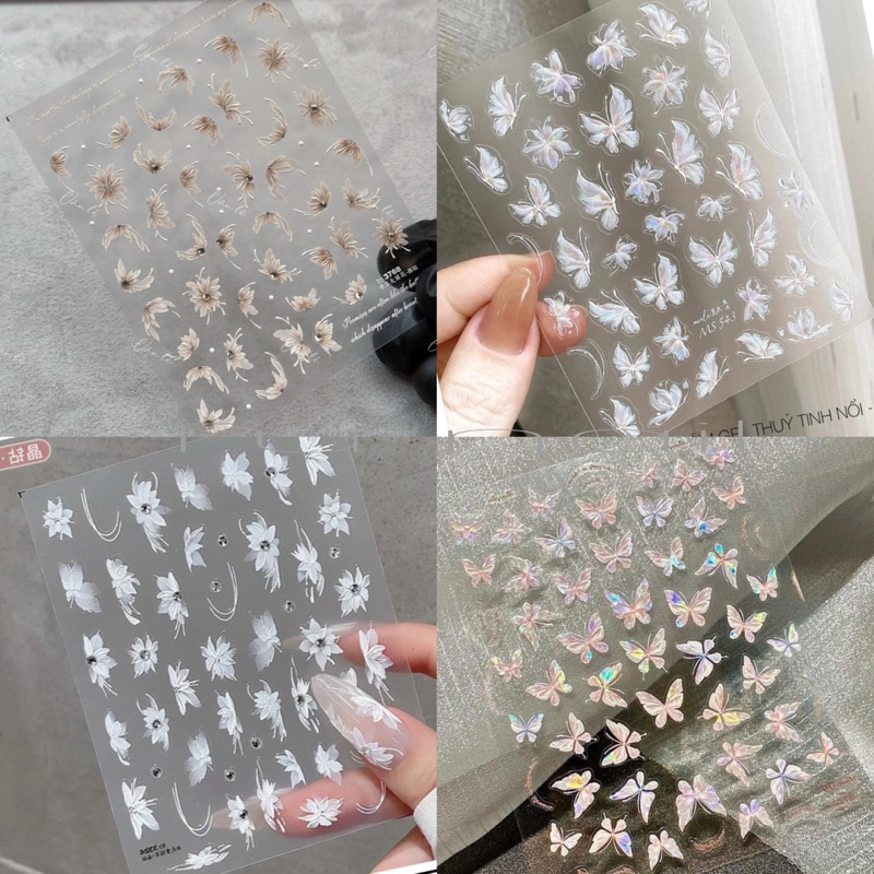 Sticker hình dán lụa 5D nổi siêu đẹp mẫu mới cực Hot