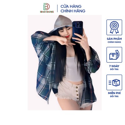 Áo sơ mi 5 màu có nón nỉ chất vải caro dạ dày dặn thoải mái from cánh dơi mẫu hót 2026 Bảo Đăng.