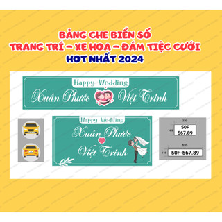 Bảng che biển số trang trí - xe hoa - đám tiệc cưới