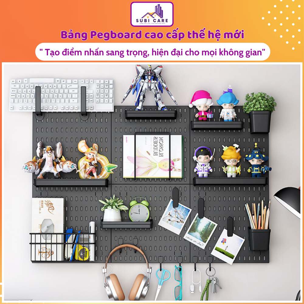  Bảng Pegboard Treo Đồ Gắn Tường Kệ Pegboard Decor Để Đồ Setup Bàn Bảng Lỗ Trang Trí Decor Tường 