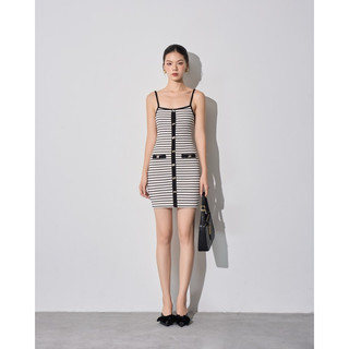 Đầm Thun Body Kẻ Sọc Siêu Tôn Dáng - Monstier Biscotti Mini Dress 🎠🥐🧺⛲️