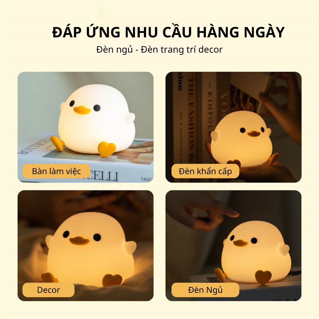 Đèn ngủ để bàn cảm ứng tích điện, đèn led decor phòng ngủ cute silicon mềm kiểu dáng dễ thương trang trí bàn học | BigBuy360 - bigbuy360.vn