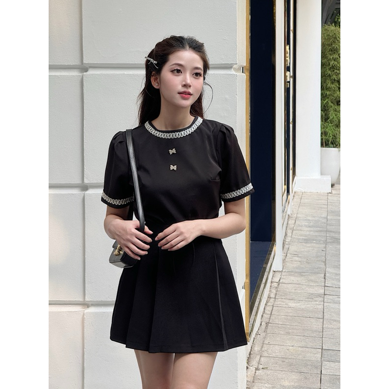 OUTSET - Áo Emma cúc nơ lấp lánh
