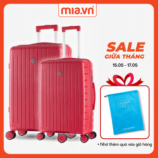  Combo 2 Vali Kéo Mia.vn Du Lịch Pisani TARUS 100% Nhựa PP CHỐNG VA ĐẬP TỐT Size 20/24 icnh