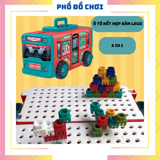 Đồ Chơi Lắp Ráp 2 in 1 Kết Hợp ô tô, Bàn Lắp Ghép - 246 chi tiết + đa dạng động vật siêu cute, Quà Tặng Hot Hè 2024