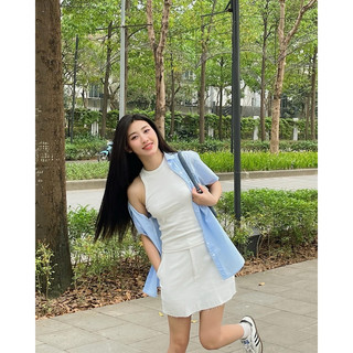Áo sơ mi tay ngắn cotton mùa hè RUCHAN