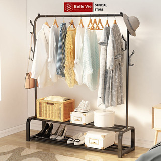Kệ Treo Quần Áo 1 Gian 2 Tầng Để Đồ Đa Năng Lắp Ráp Tiện Lợi