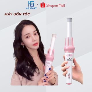 Máy uốn xoăn cầm tay xoay 360 độ cao cấp, lược uốn tóc xoăn tự động tặng kèm lược kẹp tóc hgmart