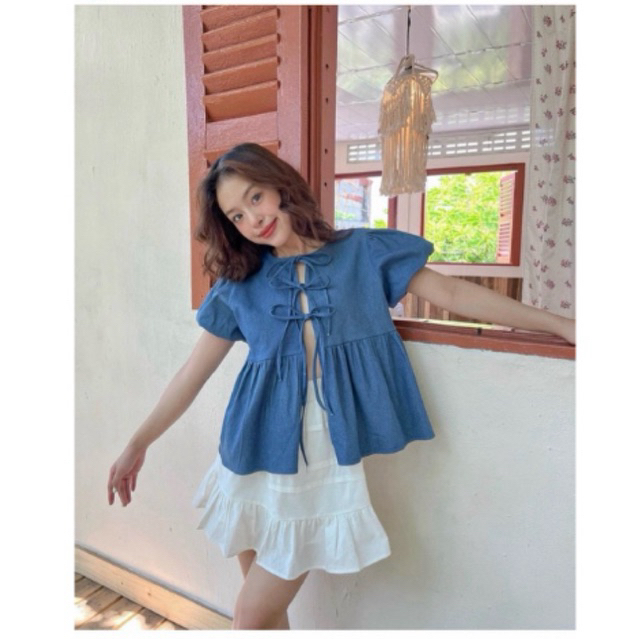 Áo phom babydoll demin